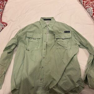 Columbia Men's PFG Green Checkered Shirt Size XS
